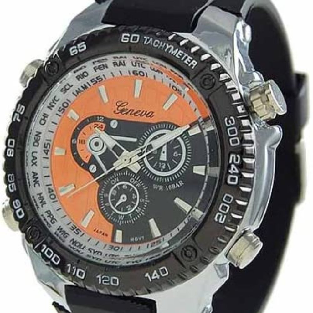Geneva Platinum 3283 Men's Decorative Chronograph Silicone Sports Watch